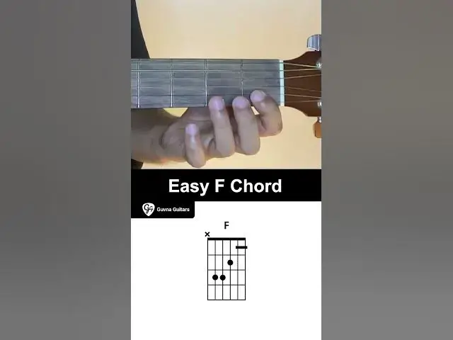 'Video thumbnail for How To Play Another Easy F chord On Guitar - Guvna Guitars'