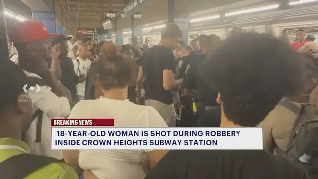 Video thumbnail for 18-year old woman shot during attempted subway robbery in Crown Heights, police say