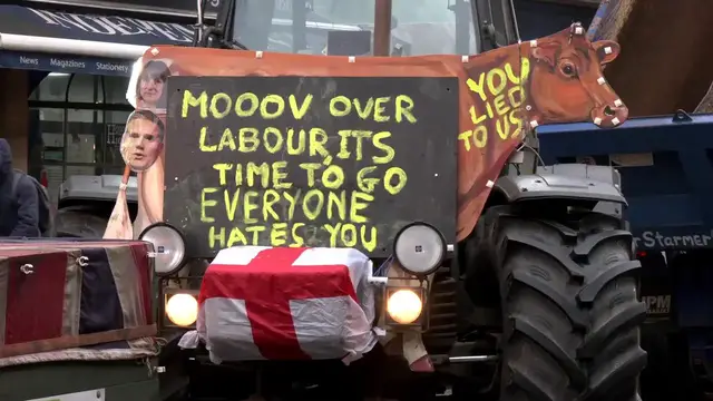 Video thumbnail for WATCH: Farmers descend on Oxford Farming Conference in latest inheritance tax protest