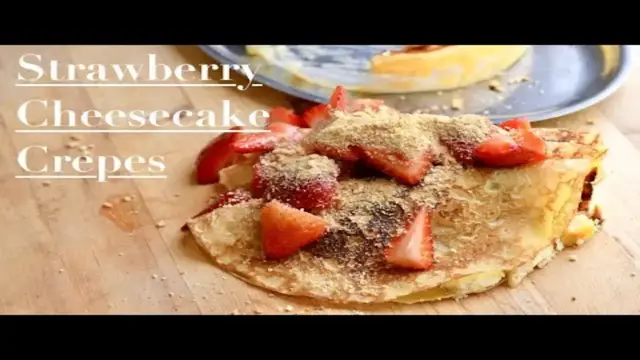 'Video thumbnail for Strawberry Cheesecake Crepes'