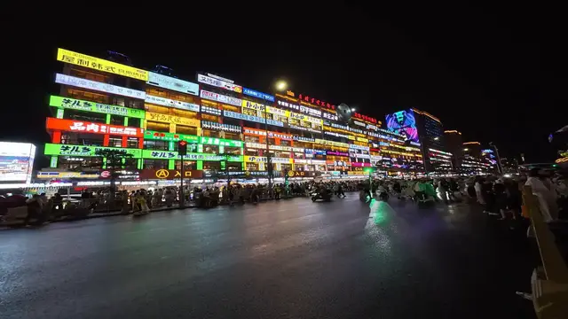 Video thumbnail for China: Night vVew of Internet Celebrity Wall.