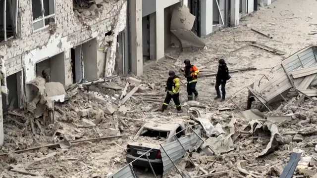 'Video thumbnail for Heavy Russian drone attack kills at least four in Ukraine's capital Kyiv'