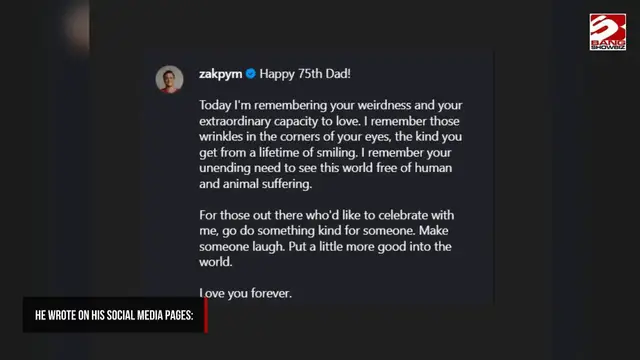 Video thumbnail for Zak Williams honours late father Robin Williams on what would have been his 75th birthday