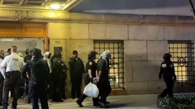 Video thumbnail for Arrests at Columbia University protest against Gaza war