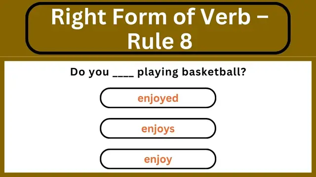 'Video thumbnail for English Grammar Practice ||  Right Form of Verb – Rule 8 || English Grammar Test'