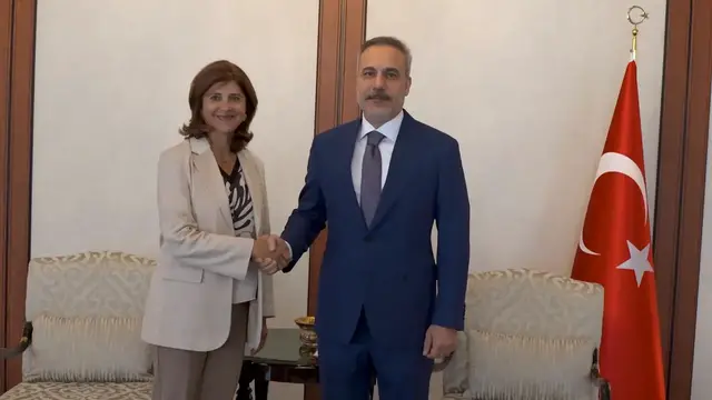 Video thumbnail for Türkiye: Turkish FM Fidan receives UN envoy on Cyprus in Ankara.