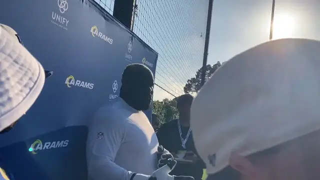 'Video thumbnail for Los Angeles Rams OL Kevin Dotson on Self and Unit Evaluation'