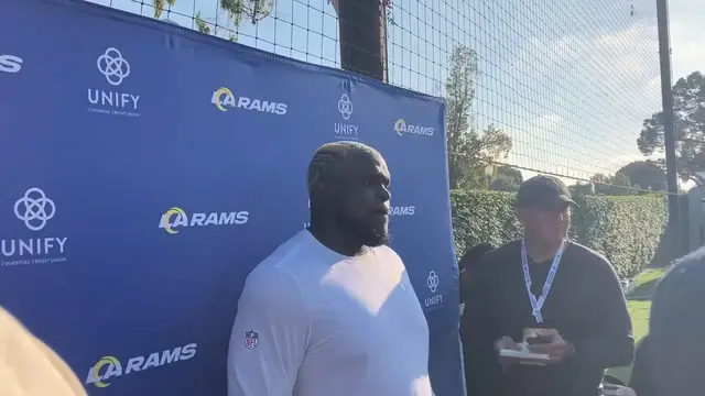 'Video thumbnail for Los Angeles Rams OL Kevin Dotson on The Development of the O-Line and Warren McClendon'