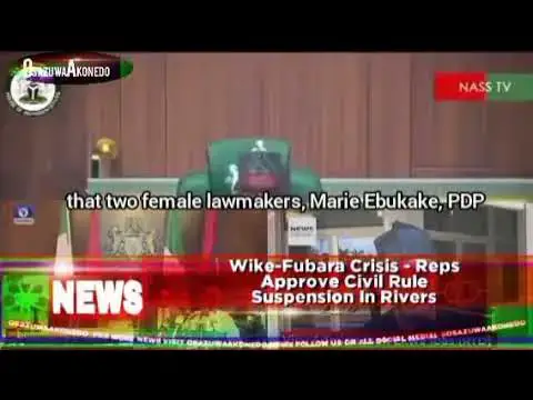 Video thumbnail for Wike-Fubara Crisis - Reps Approve Civil Rule Suspension In Rivers