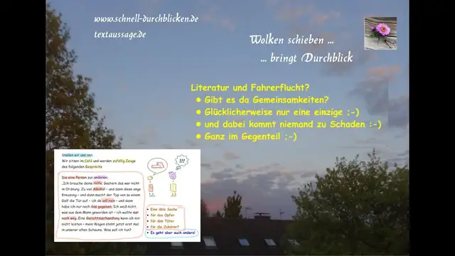 Video thumbnail for Literatur und Fahrerflucht - Gemeinsamkeiten? Wir zeigen den entscheidenden Unterschied :-)