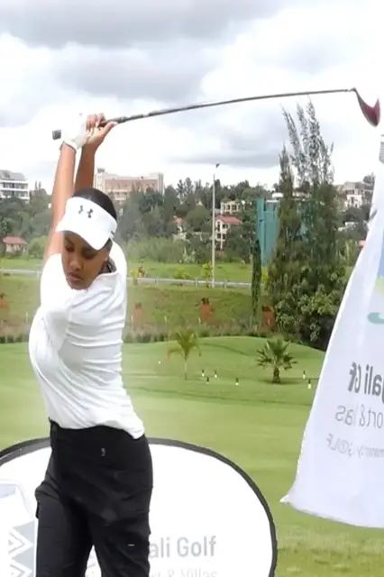 'Video thumbnail for Fastest unassisted round of golf (female) - 52 minutes 11 seconds by Melissa Akanigi Ishimwe'