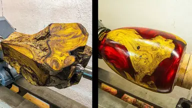 'Video thumbnail for Woodturning - FIRE Log To FIRE Vase'