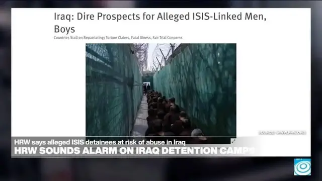 Video thumbnail for ISIS suspects face 'outsourced' justice in Iraq as HRW warns of 'collective global detention crisis'