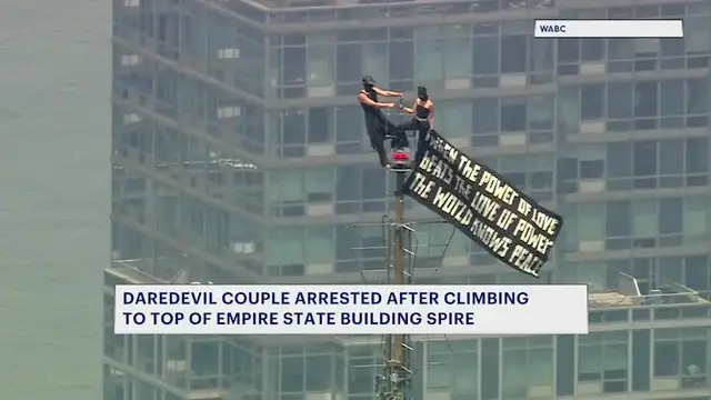 Video thumbnail for Daredevil couple from NJ faces charges for climbing Empire State Building