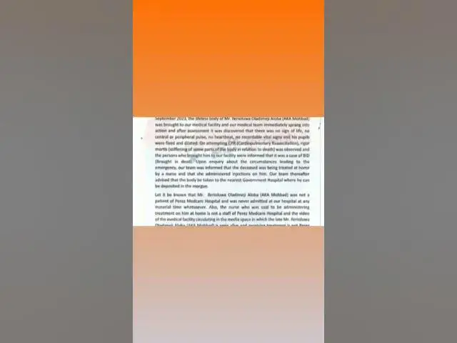 Video thumbnail for Mohbad Brought In Dead After Nurse Gave Him Injections At Home - Perez Hospital ~ OsazuwaAkonedo