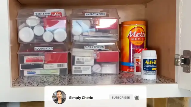 'Video thumbnail for Simple Medicine Cabinet Organization'
