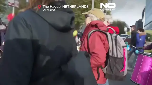 'Video thumbnail for 45,000 march in The Hague urging government to prioritize climate action'