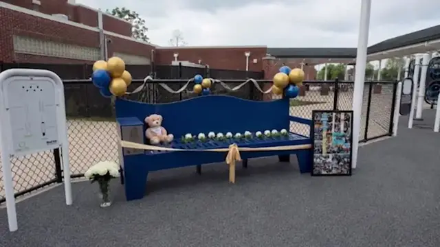 Video thumbnail for Nonprofit dedicates Buddy Bench in honor of Eastport girl who battled rare brain tumor