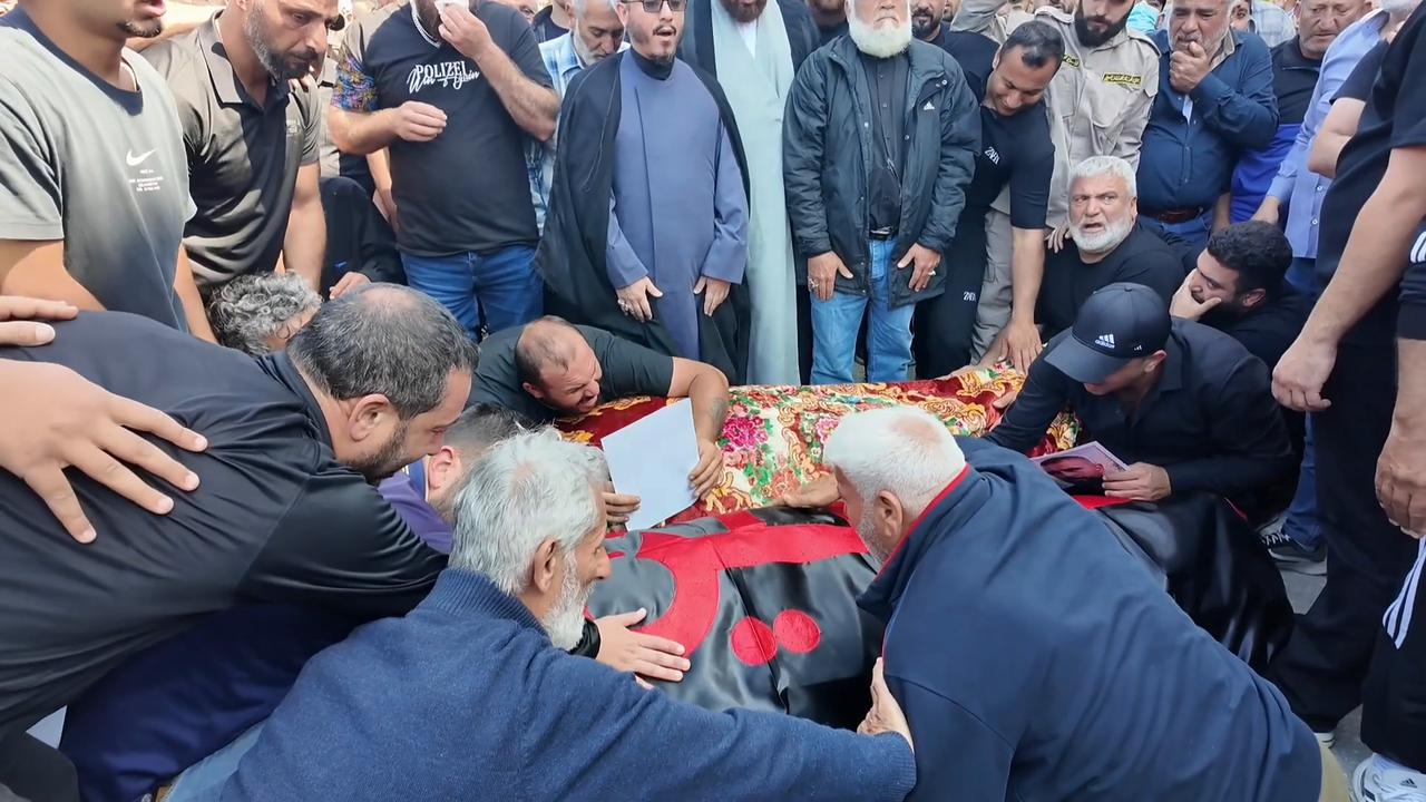 Video thumbnail for Lebanon: Funeral Held in Sidon for Four Killed in Israeli Strike Despite Ceasefire.