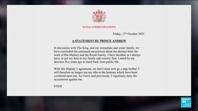 'Video thumbnail for Prince Andrew denies Epstein ties despite mounting pressure'