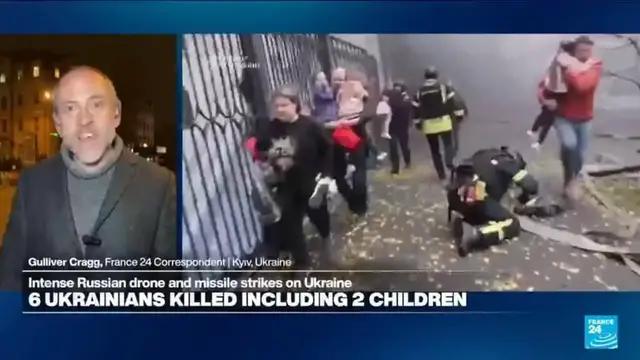 'Video thumbnail for Russian drones and missiles kill 6 in Ukraine, including a mother and her young daughters'