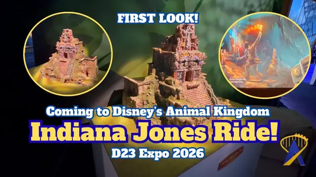 Video thumbnail for FIRST LOOK: New Indiana Jones Temple Model & Construction at D23 2026! (Animal Kingdom)
