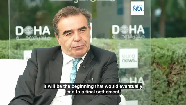 Video thumbnail for Ukraine agreement would be 'only the beginning of the next stage', Schinas tells Euronews in Doha