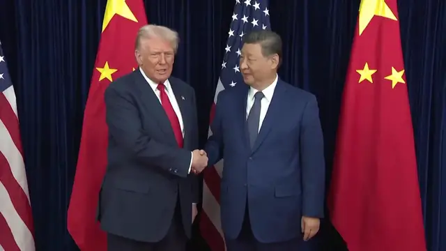 'Video thumbnail for Watch moment Donald Trump and Chinese President Xi Jinping meet for first time since 2019'