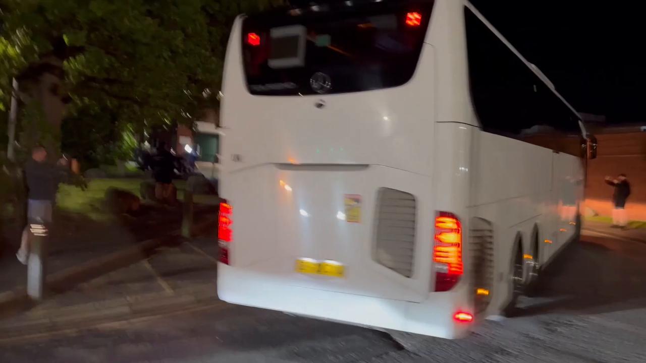 Video thumbnail for US: Passengers arrive at Arrowe Park Hospital in Wirral.