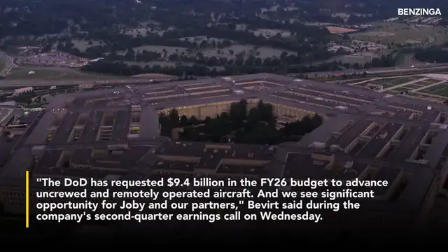 'Video thumbnail for Joby Aviation CEO Sets Sights On Pentagon's $9.4 Billion Budget For Uncrewed Aircraft, Targets 500 Aircraft Per Year'