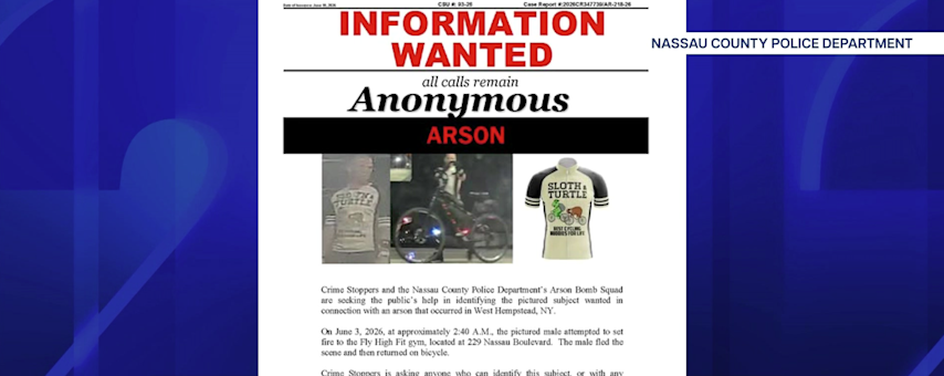 Video thumbnail for Man wanted for attempting to set West Hempstead gym ablaze