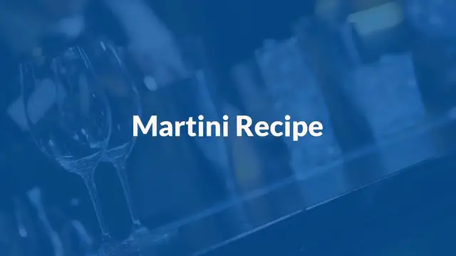 Video thumbnail for Martini recipe