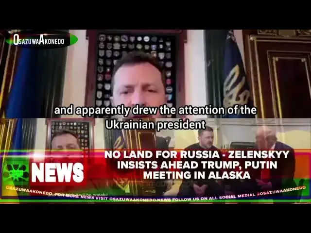 'Video thumbnail for No Land For Russia - Zelenskyy Insists Ahead Trump, Putin Meeting In Alaska'