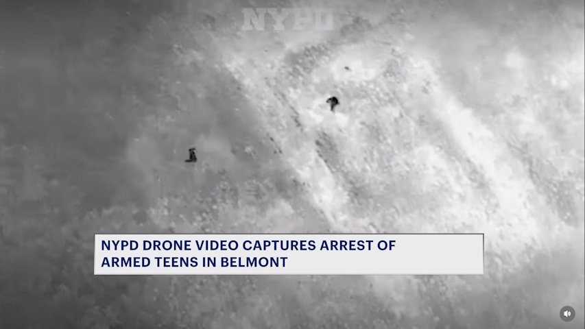 Video thumbnail for NYPD drone helps officers track suspects, recover two loaded guns in Belmont
