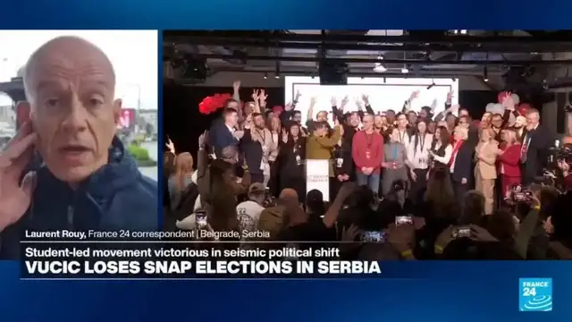 Video thumbnail for Serbia's student movement ousts longtime leader Vucic in parliament poll