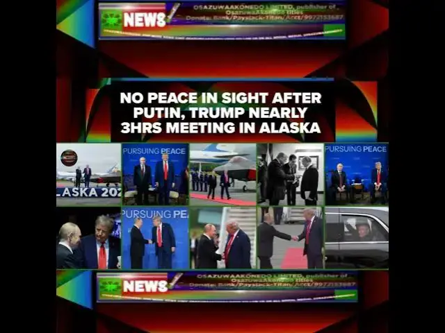 Video thumbnail for No Peace In Sight After Putin, Trump Nearly 3hrs Meeting In Alaska