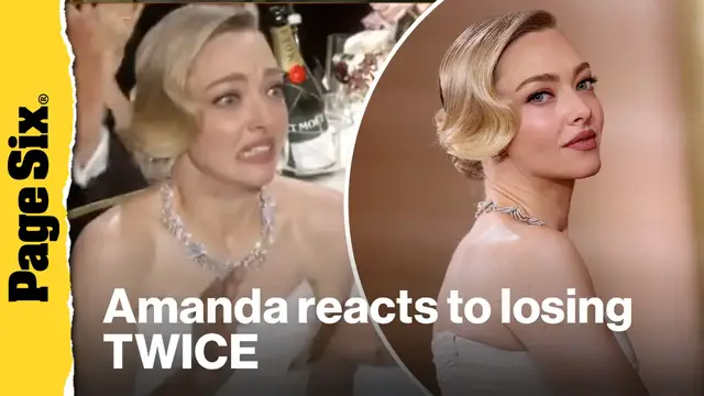Video thumbnail for Amanda Seyfried grimaces as she loses Golden Globe to Rose Byrne