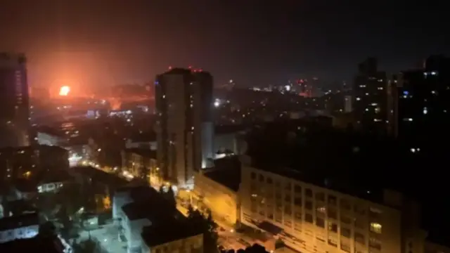 'Video thumbnail for Explosions rock Kyiv as mayor reports ‘massive’ Russian strikes across the capital'