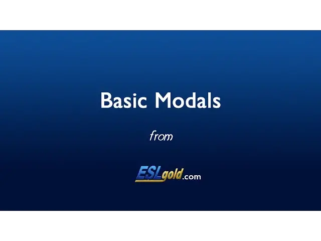 Video thumbnail for ESLgold.com Basic Modals Video