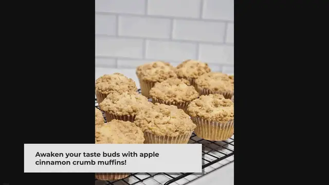 'Video thumbnail for Apple Cinnamon Crumb Muffins'