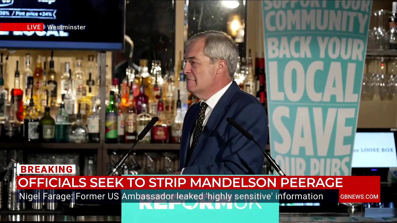 Video thumbnail for WATCH: Nigel Farage blasts Labour's 'grave errors of judgement' over Peter Mandelson