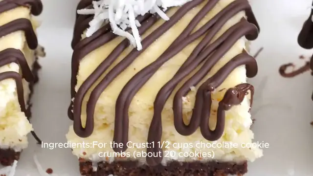 Video thumbnail for Chocolate Coconut Cheesecake Recipe