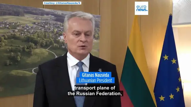 'Video thumbnail for Two Russian military aircraft enter NATO member Lithuania's airspace, military says'