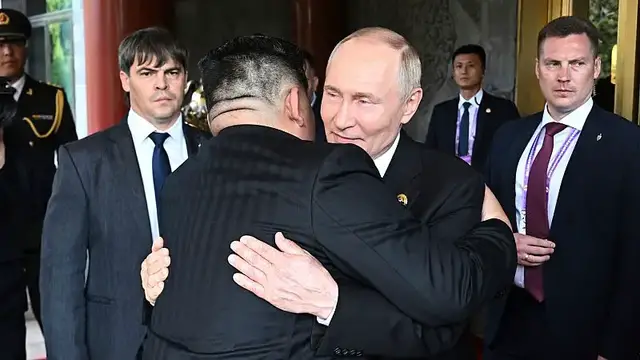 'Video thumbnail for Putin and Kim share limousine after China’s military parade'
