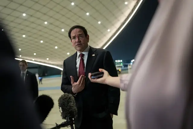 Video thumbnail for Rubio begins Gulf visit in the UAE to advance US-Iran peace deal