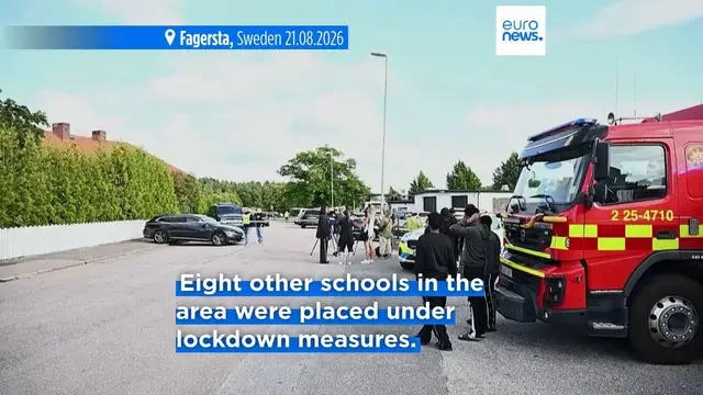 Video thumbnail for One person killed and two teenagers injured in a sword attack at Swedish high school