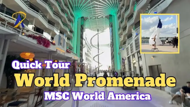 Video thumbnail for Walking through World Promenade on MSC World America
