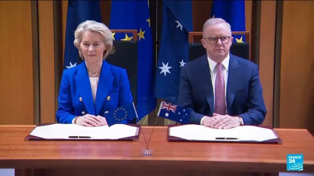Video thumbnail for EU and Australia sign free trade deal and boost defence cooperation