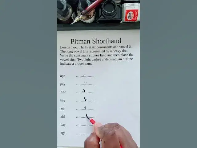 'Video thumbnail for Pitman Shorthand #pitmanshorthand #pitmanshorthandvocabulary #exercise2'
