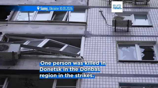 Video thumbnail for At least two people killed and 15 injured in overnight Russian strikes across Ukraine